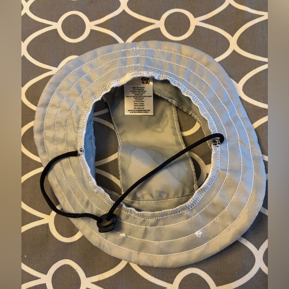 Tropical Leaf Print Bucket Hats For Dogs - White & Greens - Picture 4 of 7